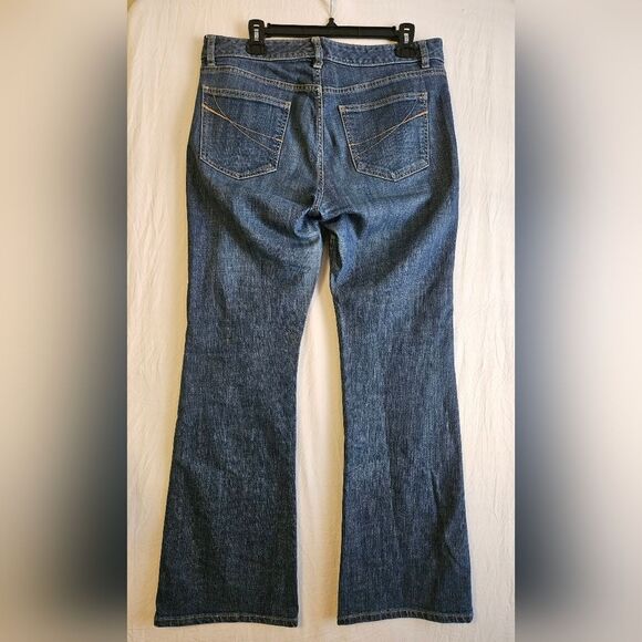 Gap Jeans Women’s 12R (34x30.5) Blue Curvy Flare Mid Rise Denim Boho Western GUC - Picture 7 of 9